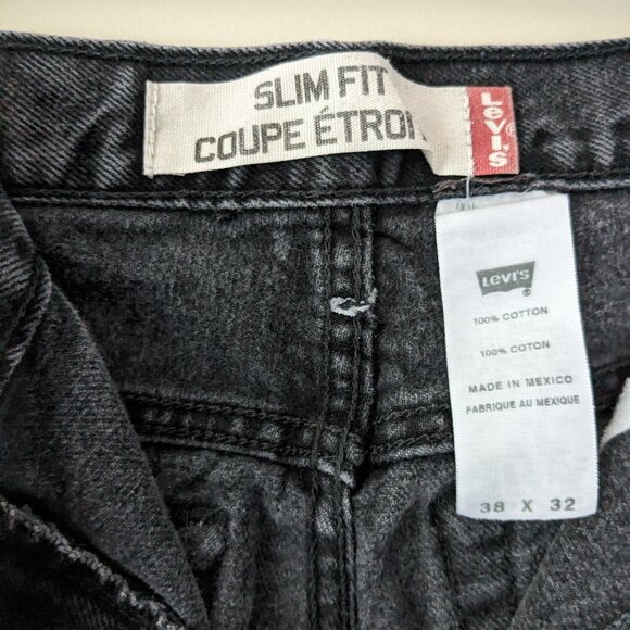 Black Levi's Slim Fit Straight Leg Jeans - Picture 2 of 4